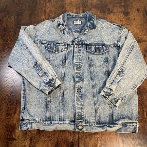 Calvin Klein Jackets & Blazers - Vintage Women's Calvin Klein‎ Sport Acid Wash Denim Jacket Size Large